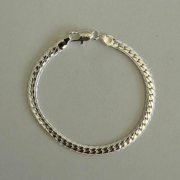Other Jewelry - Y2K Sterling Silver 925 Snake Chain Bracelet 8 Inch Unisex Stainless Steel